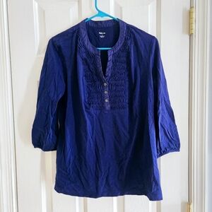 Vintage Large Blue Top with Button Detail